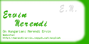 ervin merendi business card